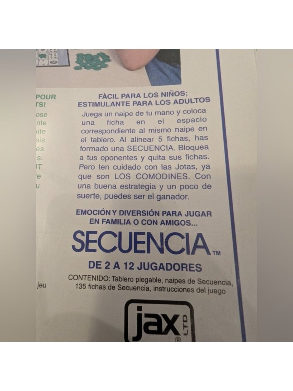 Sequence Original Game, Trilingual, with French and Spanish Instructions By Jax - Picture 3 of 11